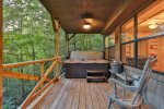 Hot tub on terrace level